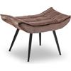 MCombo - Sgabello con poggiapiedi con gambe in metallo, elegante, sgabello ottomano, per soggiorno, camera da letto, quadrato, 40 x 69 cm, 4779-2 (marrone microfibra)