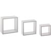 DAMDAM GO Scaffale da parete a forma di quadrato, set di 3 ripiani galleggianti, set di mensole per libri e oggetti di decorazione (quadrato-bianco)