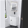 Generic Moderno lavabo angolare da bagno combinato con armadio a pavimento design appeso a parete e lavello integrato perfetto per piccoli spazi e bagni contemporanei (colore: A Dimensioni: SMART_48CM/18.9IN)
