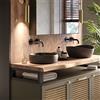 LAMO Manufaktur Piano di lavoro/d'appoggio/top da bagno, piano di lavoro in legno con bordo naturale, 160x50 cm (L x A), Naturale, senza accessori di fissaggio, LWP-01-A-002-CO