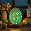 Lergas Decorazione pasquale in ceramica, uova di Pasqua con luce LED, uova di Pasqua, decorazione in porcellana, decorazione da tavolo, uova di Pasqua con illuminazione, in ceramica a LED, funzionamento a