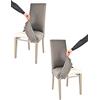 t m c s Tommychairs - Set 2 sedie con cuffia sfoderabile modello Jazz cucina e sala da pranzo, struttura in faggio color cappuccino, seduta e schienale imbottiti e rivestiti con cuffia in tessuto capriolo