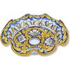 SICILIA BEDDA CAPACI Piatto Lampadario in Ceramica Caltagirone, Smerlato e Traforato, con Varie opzioni Misura (1Unità) Decoro Barocco e Fiori - Ø 30 cm