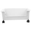 Ciieeo Scatola portaoggetti con ruote, organizer per scuola, dormitorio, uso domestico, piccolo contenitore bianco