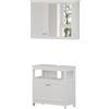 Vicco Set di mobili da bagno Riad, Bianco, 60 cm, composto da specchio da bagno e mobile sottolavabo
