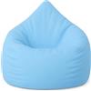 PATCH HOME Patchhome Pouf a forma di goccia con chiusura lampo ricaricabile - per interni ed esterni - con imbottitura in polistirolo - disponibile in 3 misure XL - altezza 105 cm, diametro 65 cm, azzurro