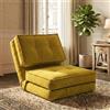 Fabulcozy Divano bradipo poltrona letto 1 posto con schienale regolabile, divano letto per camera da letto e soggiorno, 205 x 70 x 12 cm (giallo)