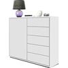 Vladon Madia Ben V2, mobile con 1 anta e 5 cassetti, bianco opaco/bianco opaco (79 x 74 x 36 cm)