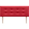 DHOME Testiera in Similpelle o Tessuto AQUALINE Pro con 2 file di Bottoni e Gambe Testiera Imbottita per Letto di Lusso (160x105cm con gambe (Letti 70/80/90), Similpelle Rosso)