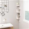 Genérico Scaffale Angolare da Parete Bianco 20x20x127,5cm in Truciolato,Bianco,5.34kg,807277