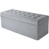 MG Design Pouf contenitore imbottito Grigio - capacità ca. 140 L, fino a 300 kg, superficie morbida con leggero riflesso, struttura in legno massiccio, già montato e facile da pulire