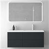 Mai & Mai Mobile Bagno Sospeso 46x120x54cm Antracite, Lavabo e Specchio | Mobile da Bagno con 4 Cassetti Include Lavabo Bianco 120cm e Specchio LED, Seria Moment