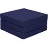Ready Steady Bed Materasso pieghevole a Z singolo | Letto pieghevole cubo Z resistente all'acqua | Ospiti dei bambini Soggiorno camera da letto Sleepover | Comodo pouf futon | Comoda sedia(blu marino)
