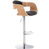 CLP Sgabello Alto Rétro Kingston Con Braccioli I Sgabello Bar Girevole In Stoffa E Legno Regolabile 63-77 CM, Colore:natura/grigio scuro