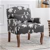 chairus Poltrona Sedia Imbottita Stampa Divano Singolo con Cuscino Lombare Sedia Lounge per Soggiorno Balcone (Grigio)