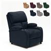Produce Shop Poltrona Relax Reclinabile con Poggiapiedi in Microfibra Velluto Laura - Blu
