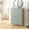 [en.casa] Armadietto da Ufficio Mobile in Acciaio per Archivio Armadio a 2 Ante e Ripiani 110 x 75 x 33 cm Grigio Scuro