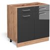 Vicco Mobiletto base per cucina R-Line, Antracite lucido, 80 cm