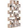 KUBUTKU Grande scaffale da parete Libreria con 16 scomparti 240,2 x 123,6 x 18 cm (Faggio)