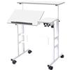 SogesPower Scrivania sollevabile, scrivania per computer, tavolo da ufficio, scrivania per computer divisa rimovibile, 80 x 60 x 67 ~ 115 cm, bianco