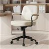 chairus Poltrona da Ufficio in Pelle PU Sedia Scrivania Ergonomica Girevole Sedia Imbottita Lavoro Regolabile in Altezza (Bianco)