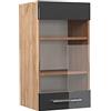Vicco Mobile da cucina in vetro Fame-Line, Antracite lucido, 40 cm, per la combinazione con altri moduli della serie Fame-Line