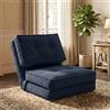 Fabulcozy Lazy Sofa, poltrona monoposto con schienale regolabile, divano convertibile per camera da letto e soggiorno, 205 x 70 x 12 cm (blu)