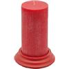 EDG Candela dorica con Piatto Candela Cilindro Cera Rosso Ø10 cm H20 cm