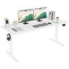 TRIUMPHKEY Scrivania Regolabile in Altezza 160x70cm,Scrivania Ufficio Elettrica con Funzione di Memoria,Tavolo da Computer,Postazione di LavoroStanding Desk 71-119 cm, Bianco