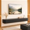 Ribanedy Mobile TV Sospeso Moderna | Consolle Multimediale da Parete | Grande Mobile TV con Spazio di Archiviazione per Soggiorno e Ufficio (Nero, 280cm)