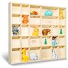 Creative Deco Bacheca da Parete Portaoggetti, Scaffale Legno | Espositore con Divisori 28 Scomparti | 44.5 x 40 x 3 cm | Mensola, Vetrina Espositiva | Portagioie per Stoccaggio e Decorazione