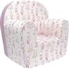 baby idea Babysanity® Poltroncina Bimbi Rivestimento 100% Cotone Sfoderabile Imbottitura Alta Intensità Migliorata Poltrona per Bambini Comoda Leggera Ideale per Cameretta -Made in Italy- (Gattino Rosa)