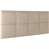 HOMN LIVING Testiera Sicilia Rivestita in Tessuto Beige 160x60 cm, comprensiva di ferramenta e Viti