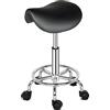 Alightup Sgabello da ufficio, sgabello professionale a rullo con rotazione a 360 °, sgabello a sella regolabile in altezza per sala massaggi Cucina Ufficio Clinica Pub Couture Painter Piano/Nero