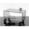 Slato Milo⎪Tavolino in cristallo acrilico trasparente a due ripiani con ruote,compatto/leggero/design elegante, adatto per soggiorno,lato divano,porta TV,Made in Italy (cm.L.58 x P.33 x H38)