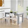 Homgoday Tavolo da pranzo grigio cemento 140 x 74,5 x 76 cm in legno ingegnerizzato, tavolo da cucina, sala da pranzo mobili per casa, ufficio, bar e ristoranti