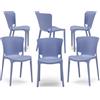 REDÒKASA Set 6 sedie in polipropilene JUMBO, MADE IN ITALY, impilabile, resistente ai raggi UV, design moderno, ideale per sala da pranzo, cucina, bar, ristoranti o giardino (Carta da Zucchero, 6)