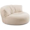Lumaland Pouf Lounge Divano della gamma Teddy | Fodera interna con imbottitura - per adulti e bambini | Mini divano con perle in polistirene espanso | Cuscino per sedersi e sdraiarsi - 90 x 50 x 30 cm