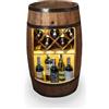 CREATIVE COOPER Barile con portabottiglie per vino, a LED, in legno, 80 x 50 cm, decorazione rustica, armadietto per vino (marrone scuro), 2_PW_LED_#_