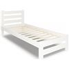 Home Collective Letto in Legno 100 x 200 cm con Rete a Doghe, Moderno Letto Singolo in Pino Massiccio, Classico, Confortevole e Durevole, Scandinavo, Stile