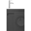 UEV Mobile Bagno con Lavabo in Resina, 41CM Mobili Bagno Salvaspazio Sospeso, Rubinetto Cromato a Risparmio Idrico e Scarico Pop Up, Piccolo, Nero