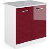 Vicco Mobile lavello cucina R-Line, Rosso lucido, 80 cm