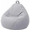 bananair - Pouf Poltrona Sacco con Imbottitura in Schiuma - Morbido e Confortevole - Fodera Lavabile - Pratico e Facile da Trasportare - Pouf Sacco per Tutta la Famiglia (80x70 cm, Grigio Chiaro)