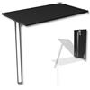 KDR Produktgestaltung Tavolo pieghevole a muro con gamba del tavolo Piano del tavolo 80x50 cm in nero