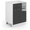 Vicco Mobiletto base per cucina Fame-Line, Antracite lucido, 60 cm