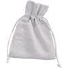 Generico 12X Sacchetto portaconfetti Tessuto Lame' Bianco 9x12 cm BOMBONIERA
