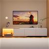 HFASD Mobile porta TV allungabile, mobile porta TV 240 cm di lunghezza con illuminazione LED, 3 cassetti, mobile TV in legno, mobili TV per televisioni da 65 pollici, mobili TV moderni per soggiorno o