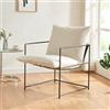 [en.casa] Poltrona Moderna con Cuscino Imbottito e Telaio in Metallo Sedia Relax per Soggiorno Salotto Camera da Letto 90 x 61 x 70 cm Nero/Beige