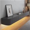 Coubird Mobile TV sospeso con luci LED Mensole TV galleggianti con Ante e Cassetto Moderno Mobile Intrattenimento Deposito Media Console TV per Soggiorno (Grigio,300cm/118in)