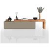 WHOUS Mobile Porta TV CHRONOS per Soggiorno con 1 Anta a Ribalta, Mobile Tv Regolabile per Salotto in Legno, 190/350x40x51 cm, Tortora Opaco e Rovere